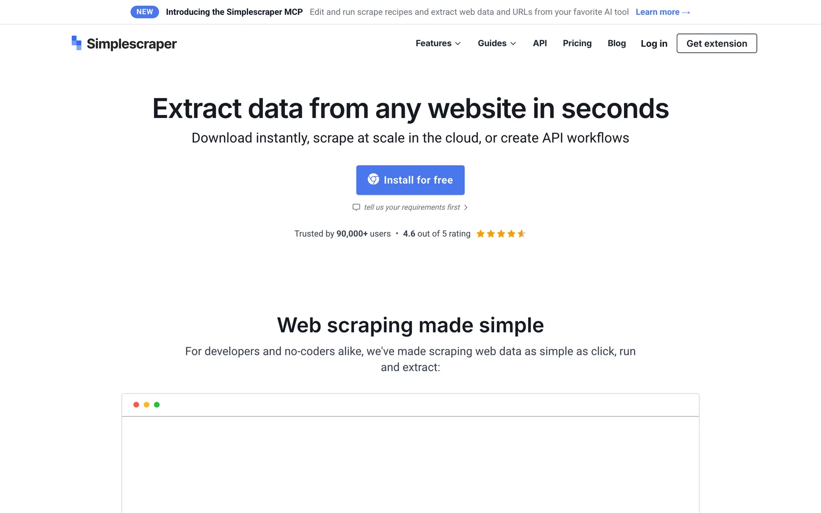 Simplescraper screenshot