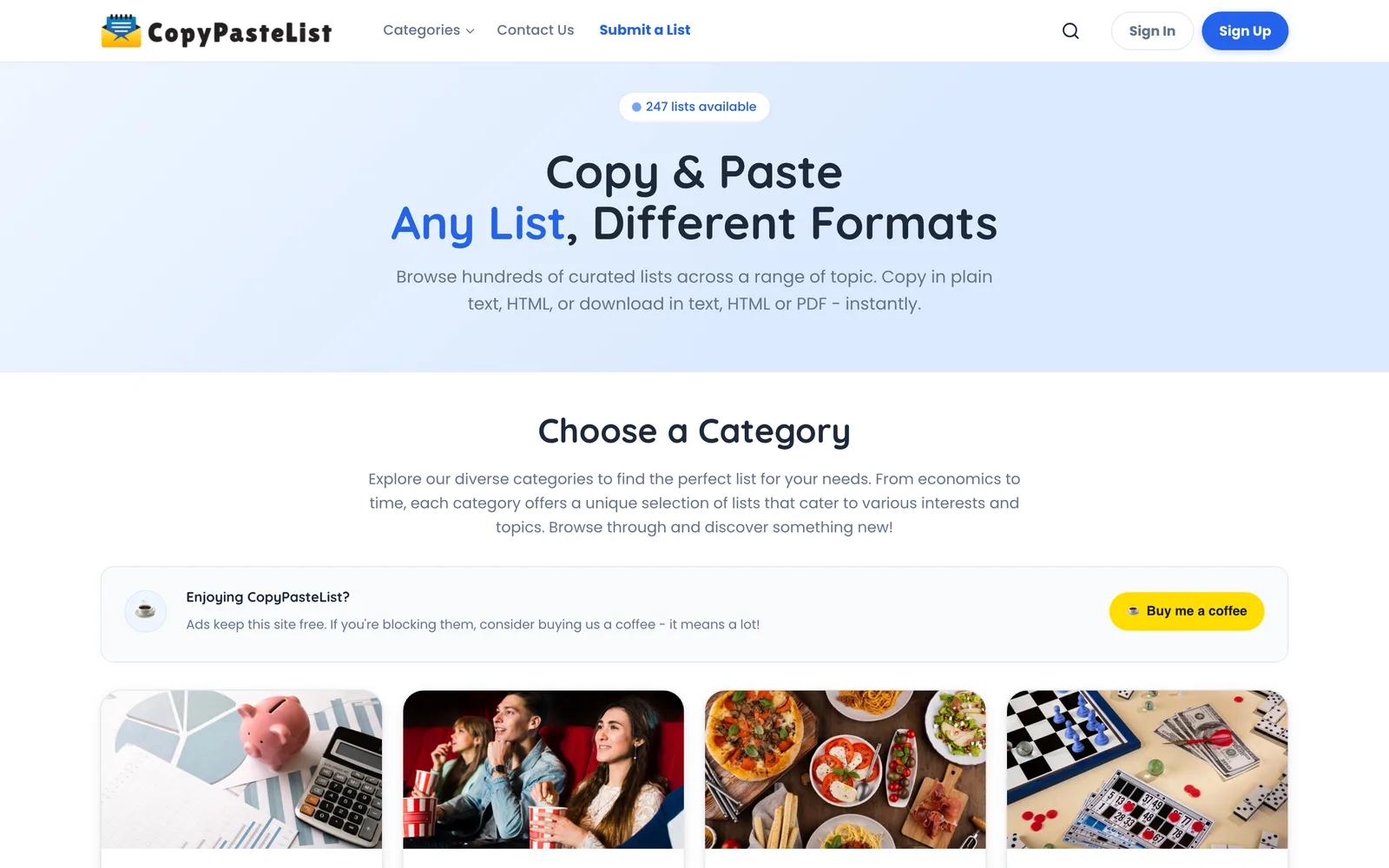Copy Paste List screenshot