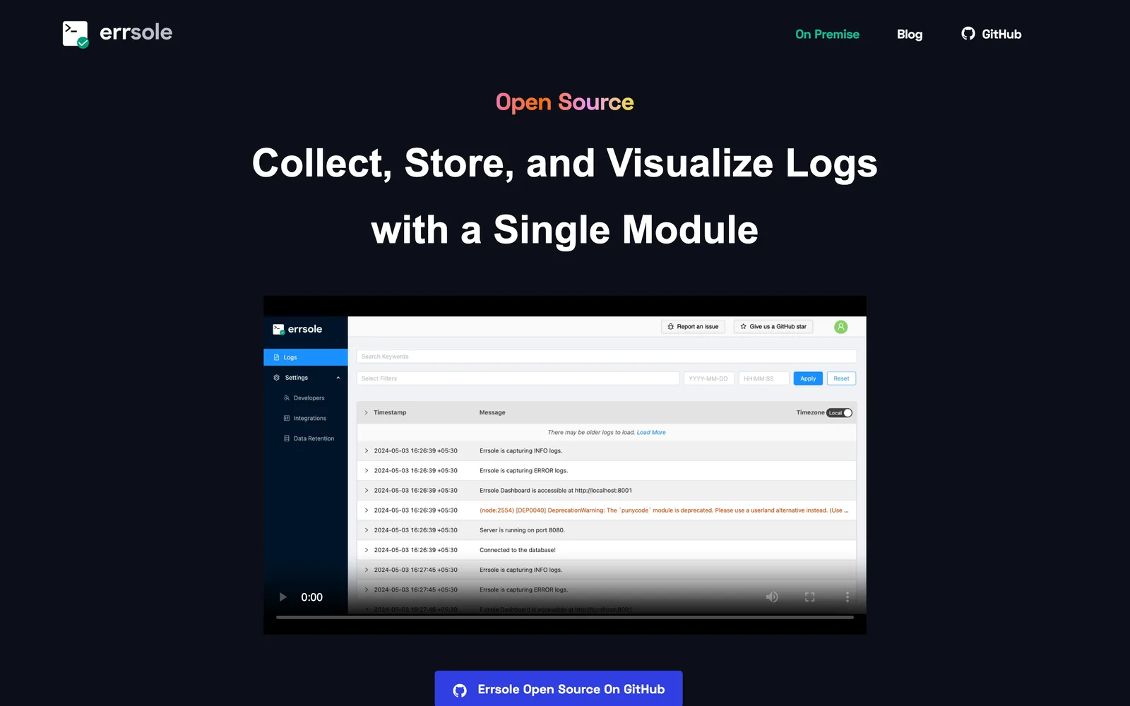 errsole screenshot