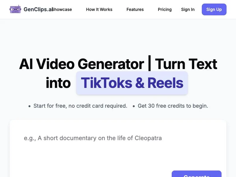 Genclips screenshot