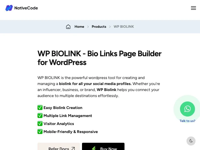 WP Biolink screenshot