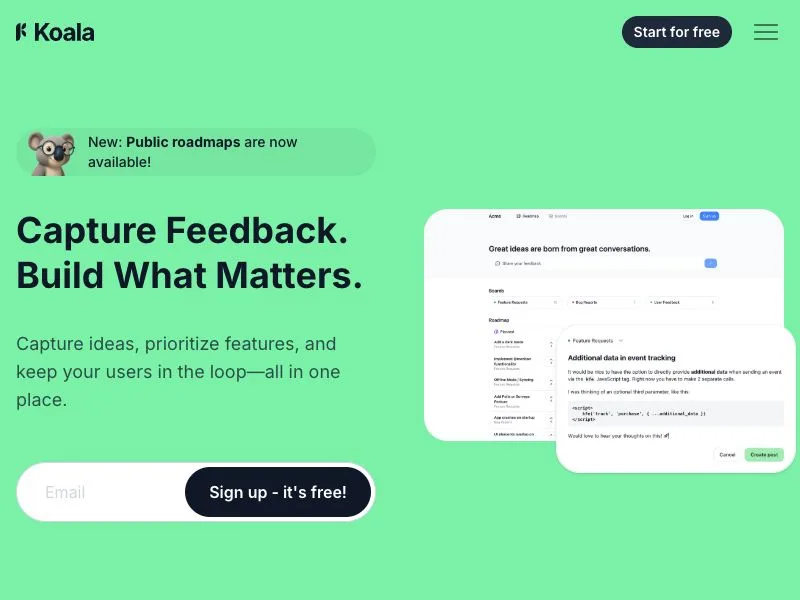 KoalaFeedback screenshot