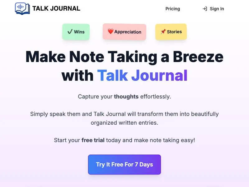 Talk Journal screenshot