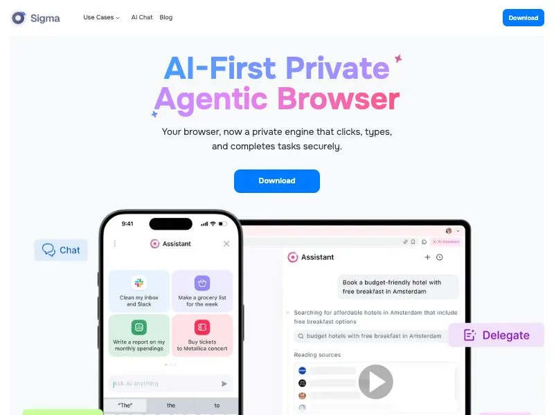Sigma Browser screenshot