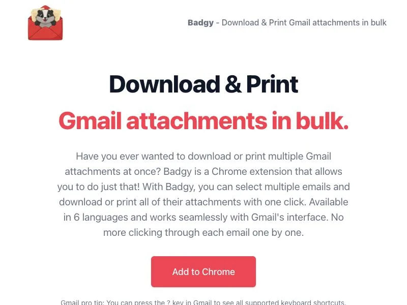 Badgy - Bulk attachment downloader