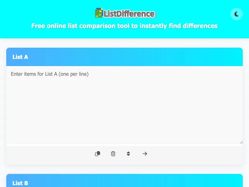 Online List Comparison Tool screenshot