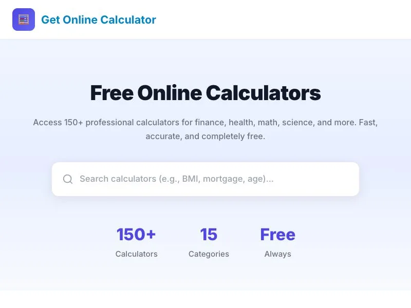 Get online calculator screenshot