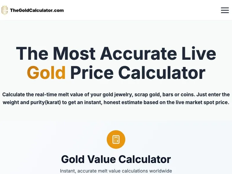 The Gold Calculator screenshot
