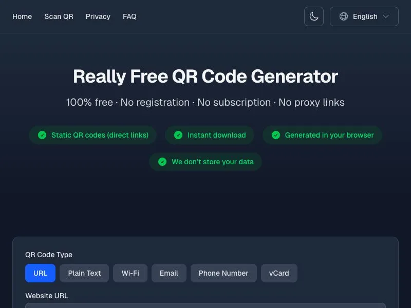 Really Free QR-code Generator screenshot