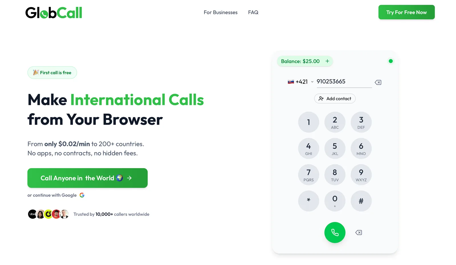 GlobCall screenshot